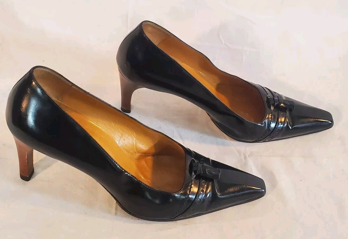 Gucci Women's Size 6.5 Leather Black Pointed Toe Pumps Heels