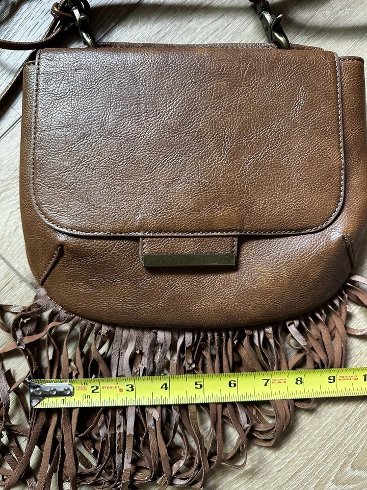 Bolso Bandolera Madden Girl Marrón Flecos Cuero Sintético Foto 3 de 4