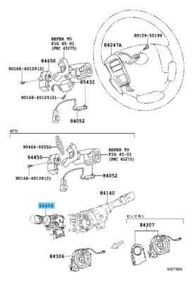 TOYOTA HIACE TRH200 Genuine Windshield Wiper Switch Assy 84652