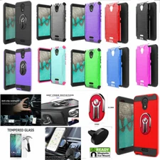 For Cricket Vision 2 Case / ANS Wiko Ride Case (Boost) Brush Dual-Layered Cover 