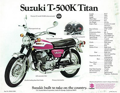 SUZUKI スズキ　T５００　整備説明書　T-4046 スズキ T500 整備説明書 - 日本二輪史研究会