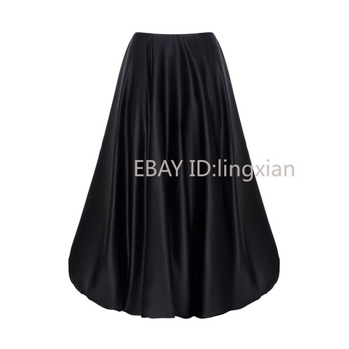 Womens Autumn Solid Color Fashion High Waist Elegant Temperament Bright Skirt - Picture 5 of 15