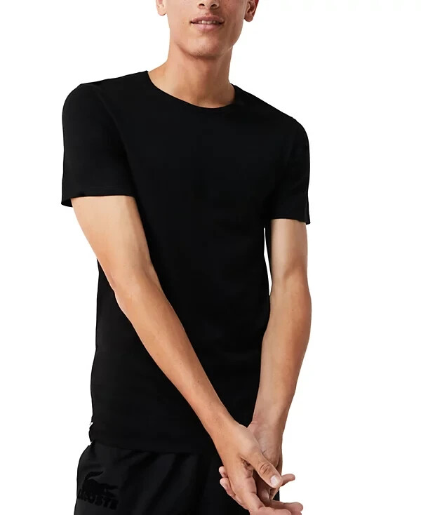 Мужские майки Lacoste с круглым вырезом горловины 2 шт черные S 4990₽