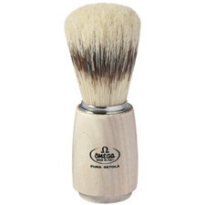 Omega Classic Pure Bristle Shaving Brush with ash wood handle Handcrafted, Italy
