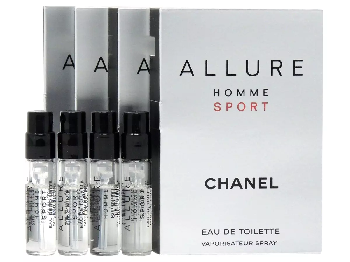 CHANEL ALLURE HOMME SPORT EDT 1.5ml .05fl oz x 4 SPRAY SAMPLE VIALS