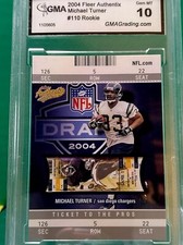 Fleer Sport Card 2004 Authentix Michael Turner #110 Rookie GMA Gem Mint 10. rookie card picture