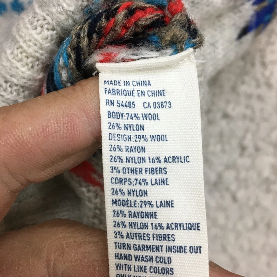 American Eagle Sweater Small Adult Gray Fair Isle Acrylic Wool Pullover Womens S - Image 4 of 4