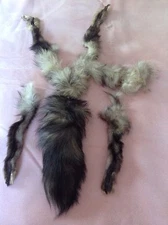 Genuine Authentic Real Arctic Polar Fox Fur Tail & 4 Feet Paws FREE SHIP