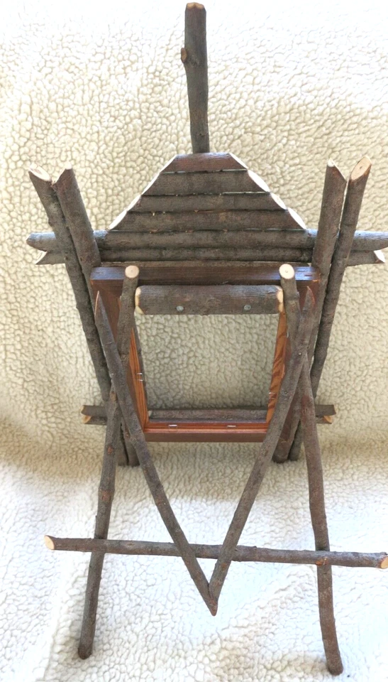 Adirondack Primitive Twig Wood Tree Branch Picture Frame 5x7 Reproduction 18x10" - Image 4 of 4