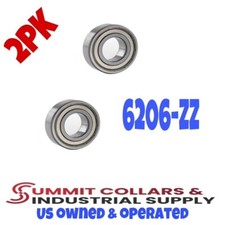 6206-ZZ Ball Bearing Premium Metal Shielded 30x62x16 mm Qty 2 