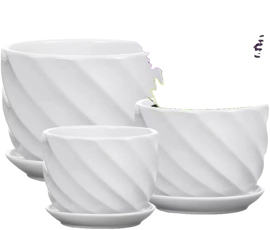 Planta de blanca de madera canastas, macetas, jardineras y Platillos