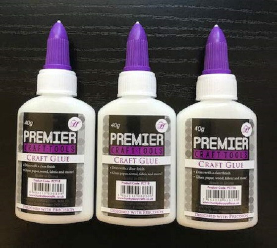 Hunkydory Premier Craft Tools - Premium Quality White Craft Glue 3x 40g Bottles