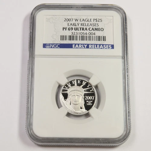 2007 W NGC PROOF PR69 CAMEO - 1/4oz Platinum Eagle Liberty US $25 Coin #47839A
