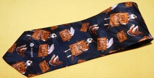 MEN'S PRINTPACK BLACK/BROWN/WHITE ANIMAL PRINT ALL SILK TIE - DESIGNER TIES.