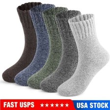 1/5 Pairs Mens Winter Heavy Duty Warm Wool Cotton Thermal Boots Work Socks