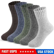 1/5 Pairs Mens Winter Heavy Duty Warm Wool Cotton Thermal Boots Work Socks