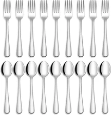 24-Piece Forks and Spoons Silverware Set, Food Grade Stainless Steel Flatware Cu