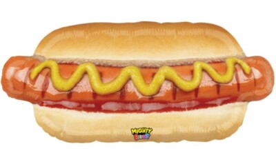 #ad 34quot; Mighty Hot Dog Foil Balloon Party Decorating Supplies $12.29