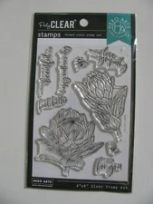 Hero Arts Poly Clear Stamp Set PROTEA FLOWERS Bees Phrases NIP