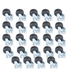 2" Swivel Caster Wheels Rubber Base With Top Plate  Bearing Heavy Duty 24 PCS