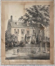 Antique Rare John 'HANCOCK HOUSE BEACON ST BOSTON MASS' Medium Folio Lithograph