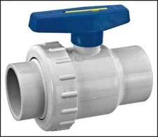 Praher 200-010 2" slip x slip pvc single union ball valve