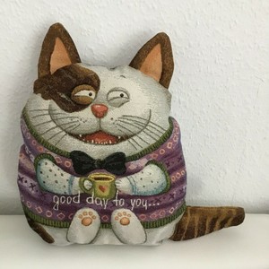 Kuschelkissen in Tierform Dekokissen Kissen Gobelin Katze ...