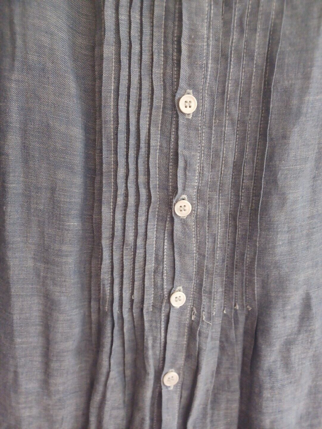 CP Shades linen shirtdress L brown gray buttonfro… - image 6