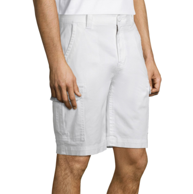 John's Bay Men's Comfort Stretch Cargo Shorts New Size 42, 44 White