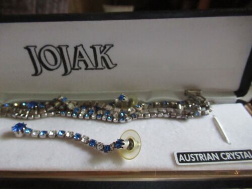 Juego de pulsera collar gargantilla austriaco transparente azul JOJAK de colección - Imagen 5 de 5
