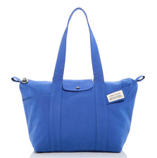 Longchamp Le Pliage Worker Cotton Canvas Shoulder Large Tote NWT Atlantic