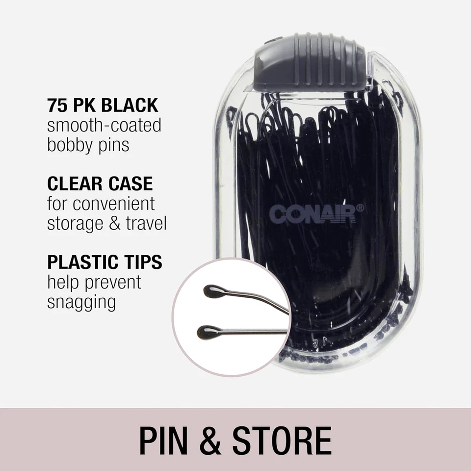 Conair Pin & Match Bobby Pins - Hair Accessories for Women - Bobby Pins Black - - Image 2 of 4