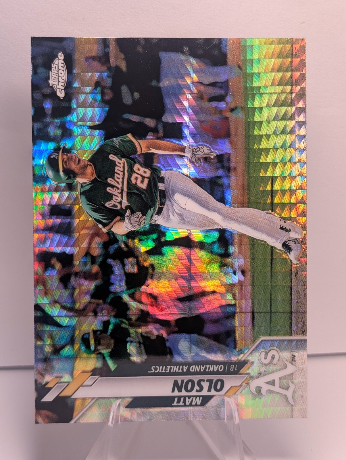 2020 Topps Chrome Matt Olson #183 Pulsar Refractor Oakland Athletics