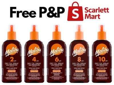 MY STORE Malibu Sun SPF Dry Oil Spray 200ml SPF2, SPF4, SPF6, SPF8 & SPF10 Free P&P