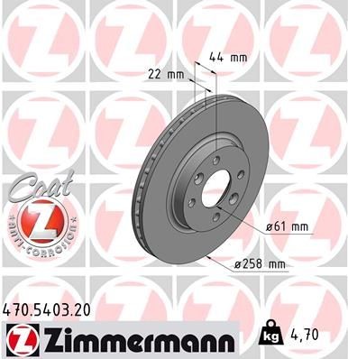 2X Zimmermann Bremsscheibe 470.5403.20 FüR Dacia Renault Smart-image