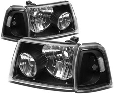HL-OH-FRAN01-BK-CL1 Pair of Headlights Compatible with Ford Ranger 2001-2011, Bl