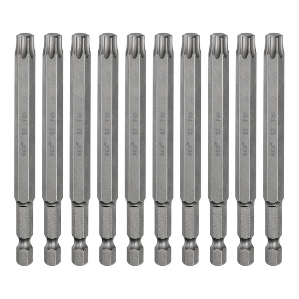 "10 StüCk T45 Torx Schraubendreherbit FüR 1/4\" Sechskantschaft 4\" Lang Magnetisch"-image