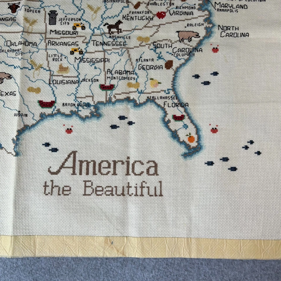 America the Beautiful USA Cross Stitch Pattern Sue Hillis Almost Complete Craft - Image 4 of 4