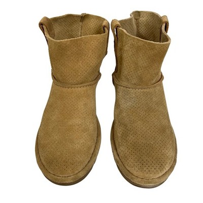 UGG Tan Classic Unlined Mini Perf Boots Leather Comfy Casual Size 7