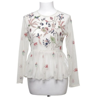 Zara Basic Collection, Bluse, Größe: XS, Mehrfarbig/Grau, Polyester, Blumen #YHD