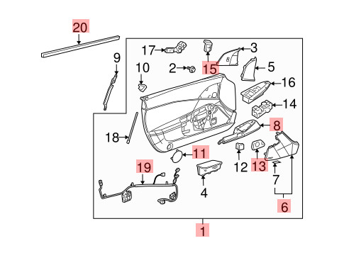 09-11 CHEVROLET CORVETTE C6 FRONT LEFT DRIVER SIDE INTERIOR DOOR PANEL BEIGE OEM