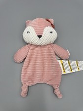 Light Pink Fox Lovey Flat Ribbed Baby Security Blanket