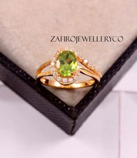 Peridot Ring, Engagement Gift Ring, August Birthstone, Natural Peridot