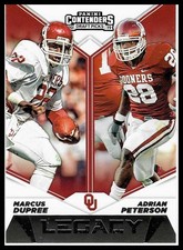 2019 Contenders Draft Picks Collegiate #14 Marcus Dupree Adrian Peterson Legacy