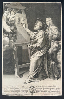 Saint Luke paints Madonna in the presence of Raphael Jean Langlois 1670