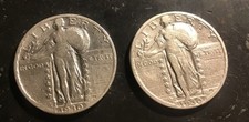 Lot 2 Pièces 1/4 Dollar 1930 Standing Liberty - Argent 90% - USA
