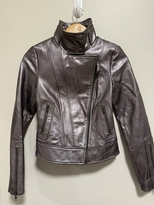 Mackage x Aritzia Metallic Lambskin Leather Moto Jacket XXS