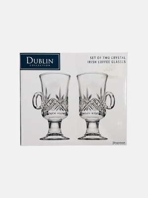 Shannon by Godinger Dublin Collection Set of 2 Crystal Irish Coffee Glasses
