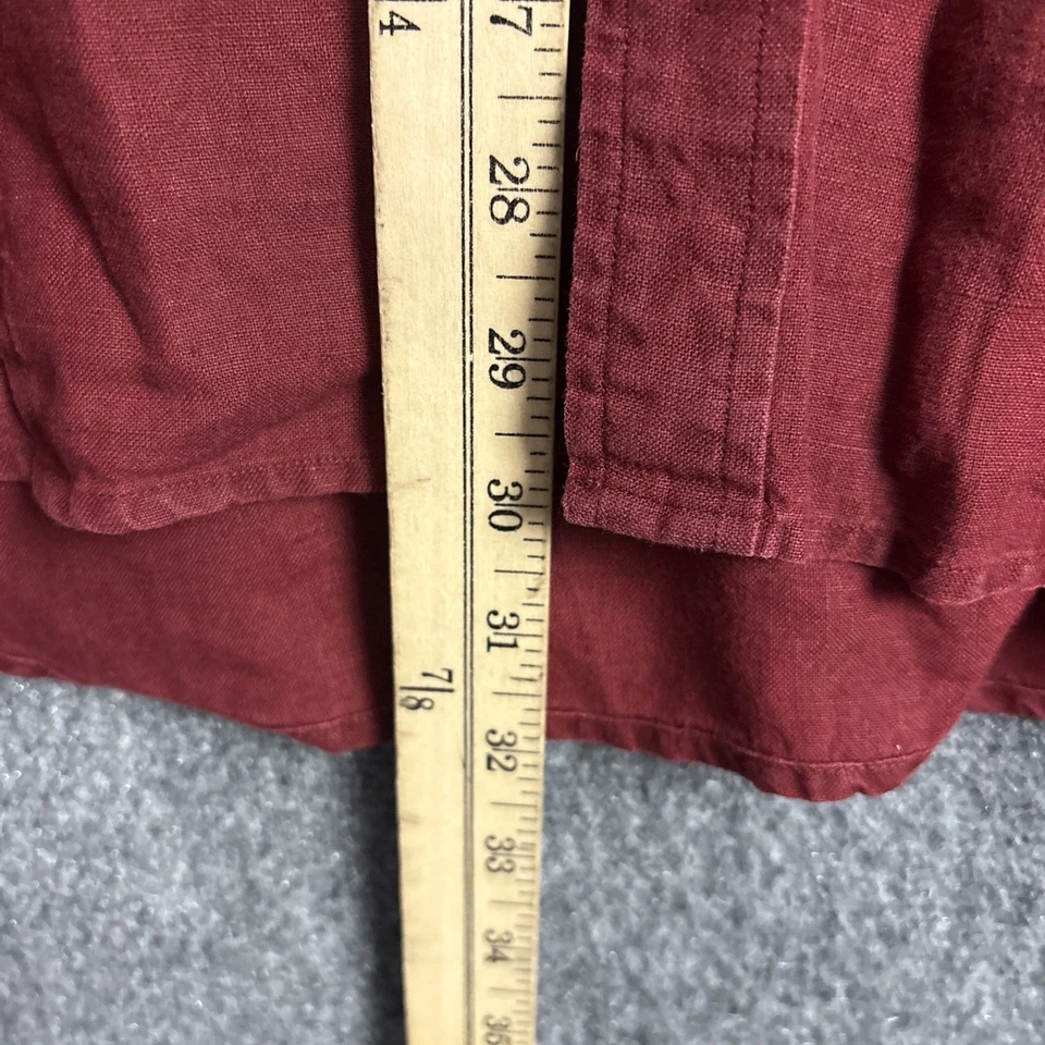 Banana Republic Linen Shirt Mens Size XL Red Brick Casual Classic - Image 4 of 4