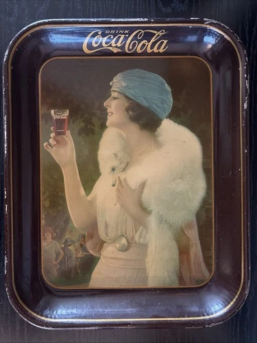 Coca-Cola Party Girl Flapper Serving Tray Vintage 1925 Not A Reproduction